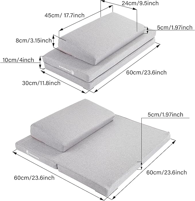 ZenBless Zafu and Zabuton Meditation Cushion Set,Yoga Meditation Floor Pillow,Large Square Meditation Mat and Pillow Set for Sitting on Floor(23.6")