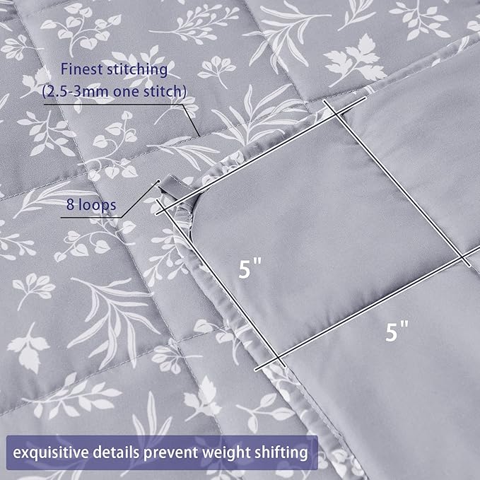 yescool Weighted Blanket for Adults (15 lbs, 60" x 80", Dove Grey) Cooling Heavy Blanket for Sleeping Perfect for 140-160 lbs, Queen Size Breathable Blanket with Premium Glass Bead, Machine Washable