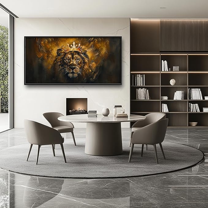 Lion Wall Art Lion Pictures Wall Decor Animal Canvas Prints Framed Artwork Paintings Home Office Decorations for Living Room Bedroom Dinning Room Corridor 60"x30"