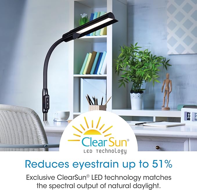 OttLite WingShade LED Floor Lamp with 3 Color Temperatures, ClearSun LED Technology, Floor Lamps for Living Room, Reading Light, Standing Lamp, Floor Lamp for Bedroom, Flexible & Adjustable Tall Lamp