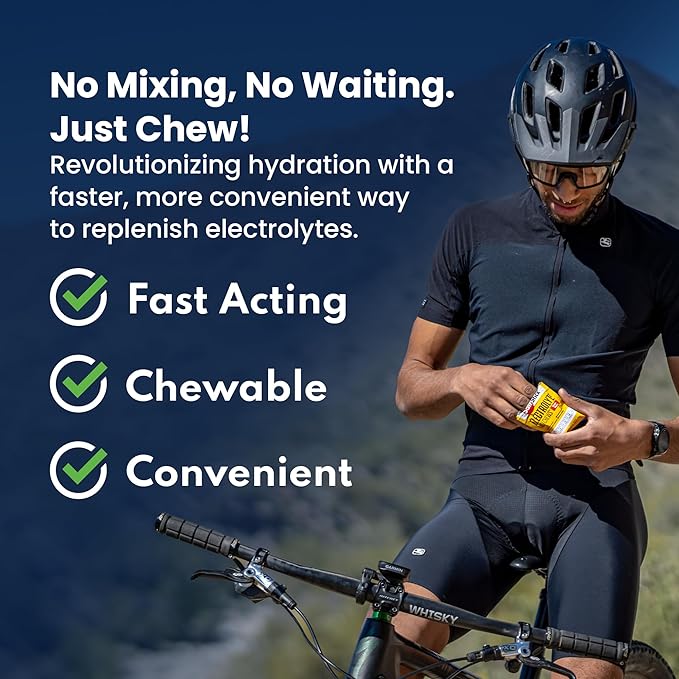 SaltStick Electrolyte FastChews - 60 Count Lemon Lime Flavor - Chewable Electrolyte Tablets for Hydration, Salt Tablets, Dehydration Relief