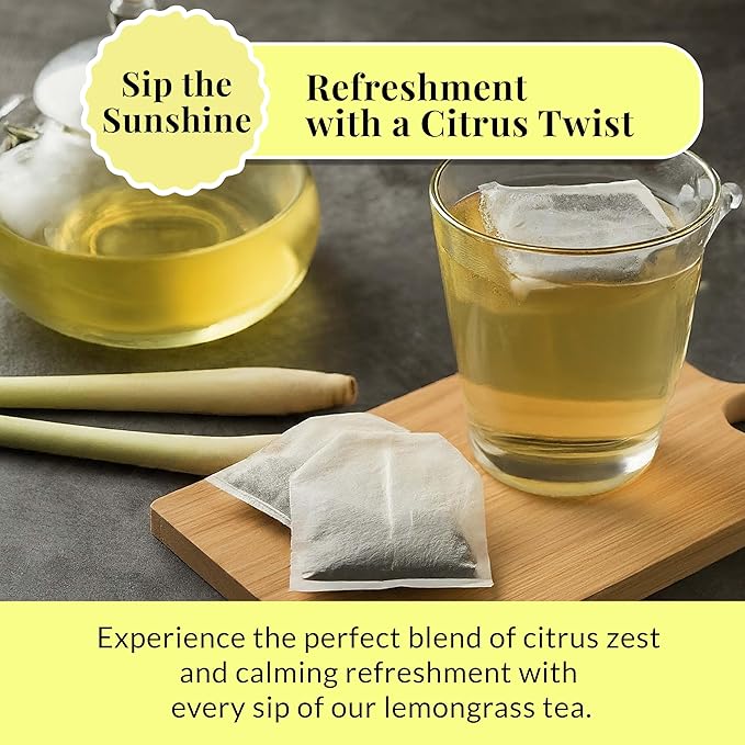 Lemongrass Tea-75 TeaBags, Te De Limon, Natural Lemongrass Tea Bags, Caffeine Free, Sugar Free. Perfect For Hot & IcedTea. By Akshit