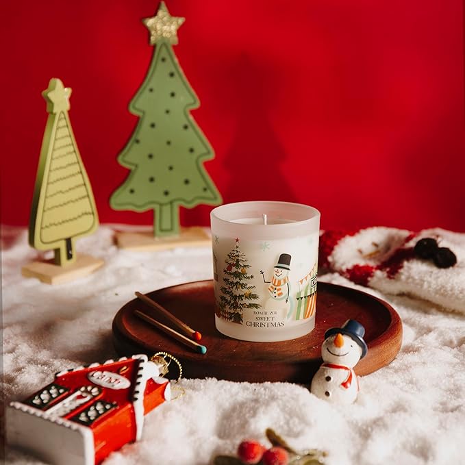 Christmas Scented Jar Candle - 6oz Soy Wax Candle - Sweet Christmas Infused with Sweet Pine Aroma - with Beautiful Keepsake Box Special for Christmas/Holiday Gifts