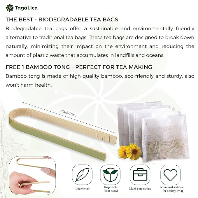 TagalicaTa Premium 55 Dandelion Root Tea Bags - 100% Natural & Pure, Eco-Conscious, Herbal Tea - No Sugar, No Caffeine, No Gluten, Vegan