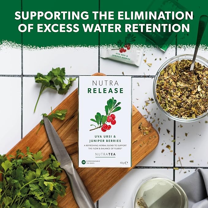 NUTRARELEASE - Kidney Tea | Bloated Stomach Tea – Includes Uva Ursi, Dandelion & Nettle - Assist With Water Retention & Digestion - 60 Enveloped Tea Bags - by Nutra Tea - Herbal Tea - (3 Pack)