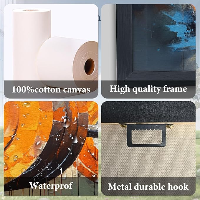 Fitness Framed Large Wall Art for Living Room Barbell Weightlifting Pictures Wall Decor Sports Bodybuilding Canvas Print Painting Home Decoration Artwork for Gym Bathroom 60x30 inch