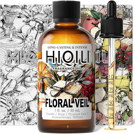 HIQILI Floral Veil Fragrance Oil for Candle & Soap Making, Inspired by ISY-Myake L.d'Isy-Florale, Humidifier, Add to Scented Sachets, Reed Diffuser Oil Refill - 1 Fl Oz