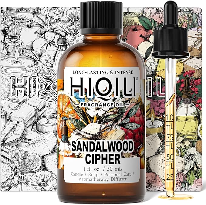 HIQILI Sandalwood Cipher Fragrance Oil for Diffuser, Inspired by Srge-L.tens StalMajus-cvle, Candle & Soap, Perfume & Body Oil Making- Have Gourmand Notes, Long-Lasting- 1 Fl Oz