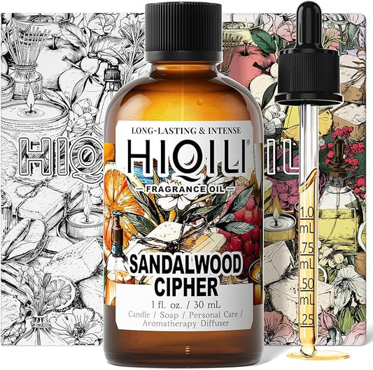 HIQILI Sandalwood Cipher Fragrance Oil for Diffuser, Inspired by Srge-L.tens StalMajus-cvle, Candle & Soap, Perfume & Body Oil Making- Have Gourmand Notes, Long-Lasting- 1 Fl Oz