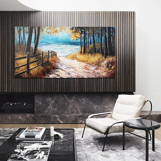 Canvas Wall Art Decor Artwork for Walls Nature Landscape Wall Art Decor Coastal Beach Forest Wall Art for Living Room Canvas Modern Art Wall Decor Prints Art Work for Home Office Wall Decor 24" X 48"