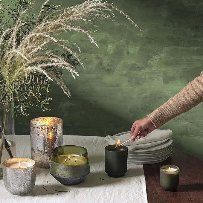 ILLUME Small Boxed Crackle Glass Candle, Balsam & Cedar