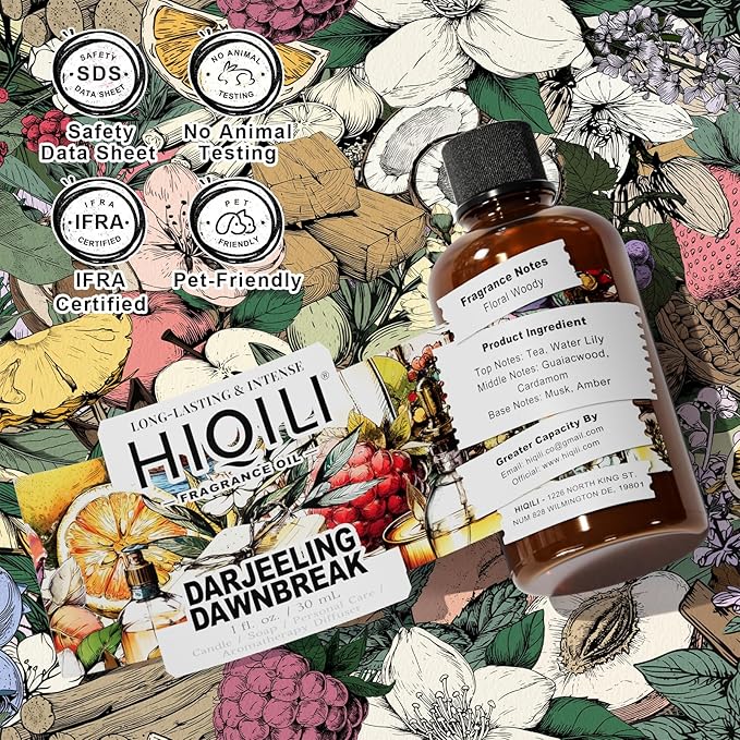 HIQILI Darjeeling Dawnbreak Fragrance Oil for Diffuser, Inspired by B.gari Pr-Homme Eud-Tlette, Candle & Soap, Perfume & Linen Spray Making, Woody Scent, Long-Lasting Aroma - 1 Fl Oz - Pour Homme