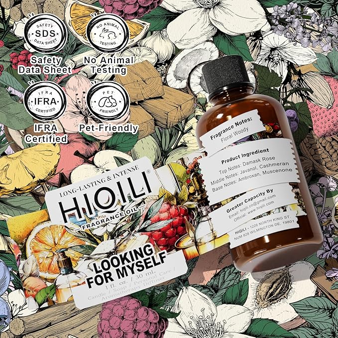 HIQILI Looking for Myself Fragrance Oil for Diffuser, Inspired by C.Ron Musc-oli, DIY Candle, Soap, Perfume Making, Long Lasting Warm & Sweet Scents - 1 Fl Oz