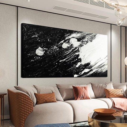 Canvas Wall Art Decor Modern Black and White Wall Art Prints Abstract Wall Art for Living Room Abstract Black Art Abstract Canvas Art Wall Decor Artwork for Walls Bedroom Office Decor 20" X 40"