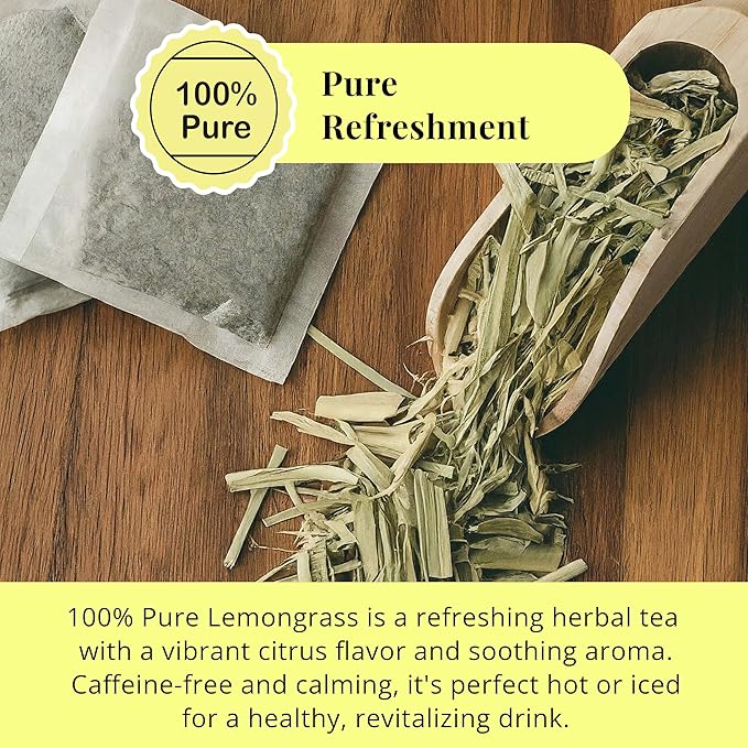 Lemongrass Tea-75 TeaBags, Te De Limon, Natural Lemongrass Tea Bags, Caffeine Free, Sugar Free. Perfect For Hot & IcedTea. By Akshit