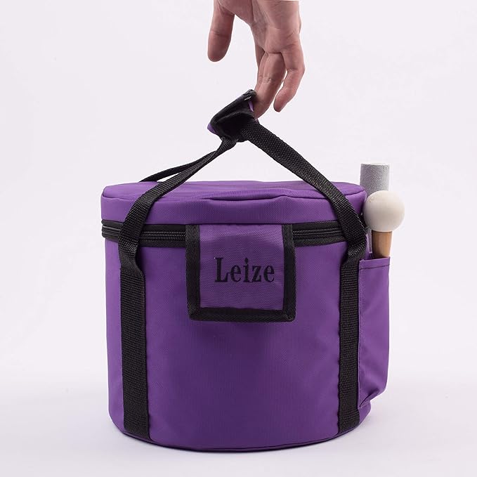 Leize Quartz Crystal Singing Bowl C Note Root Chakra White 10" with Heavy Duty Carrying Case Suede Striker