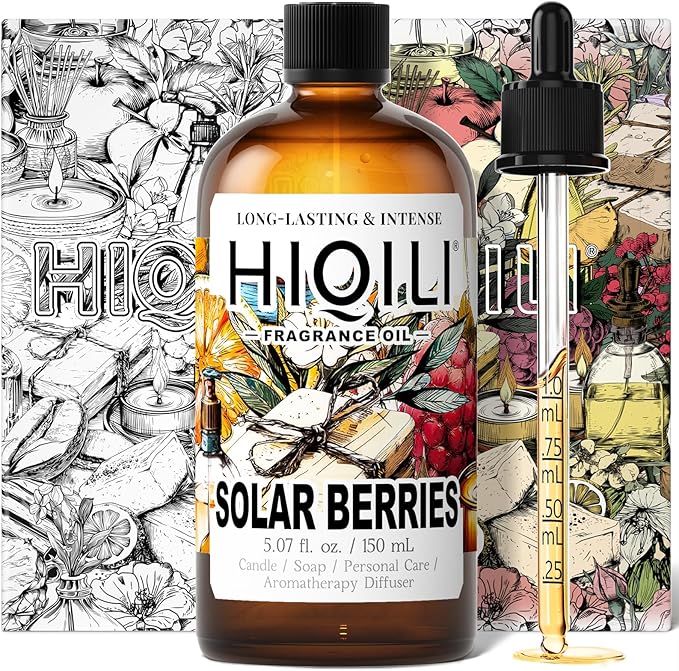 HIQILI Solar Berries Fragrance Oil - Perfect for Making Candles, Bath Bombs, Perfume, Reed Diffuser Oil Refill, Home & Office - 5.07 Fl Oz