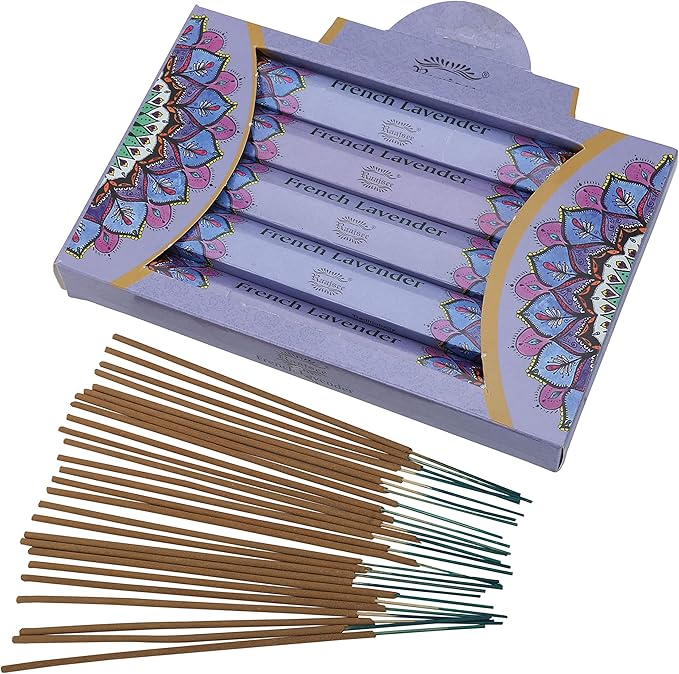 Raajsee Lavender Incense Sticks 15 Sticks x 5 Pack -100% Pure insense Organic Natural- Hand Rolled Free from Chemicals -incent Stick Perfect for Church Aromatherapy, Stress Relief, Meditation