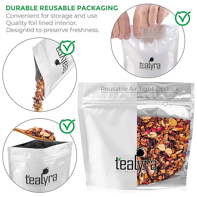 Tealyra - Sweet n’ Sour Cherry - Hibiscus - Beetroot - Pomegranate - Almond - Fruity Herbal Loose Leaf Tea - Caffeine Free - Hot or Iced - 112g (4-ounce)