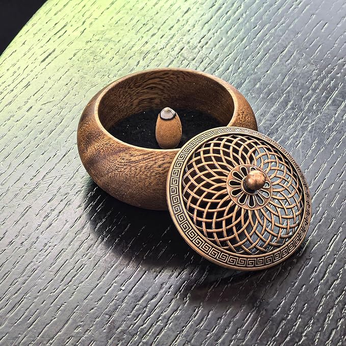 Incense Burner, Acacia Wood Incense Burner, Incense Holder for Sticks, Home Decor, Zen Decor, Meditation Tools, Yoga Tools, Round Shape
