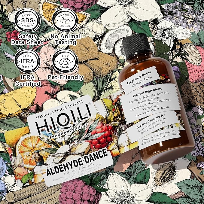 HIQILI Aldehyde Dance Fragrance Oil for Making Candle, Scented Home Decor, Room Spray, Skin & Body, Essential Oil Diffuser - 1 Fl Oz