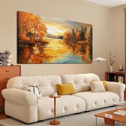 Canvas Wall Art Decor Artwork for Walls Landscape Nature Wall Art for Living Room Black and White Wall Art Decor Forest Foggy Wall Decor Art Art Work for Home Ofiice Bedroom Room Wall Decor 24"x 48"