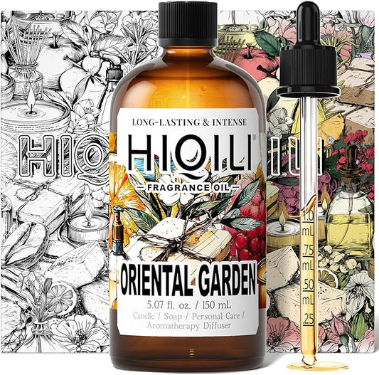 HIQILI Oriental Garden Fragrance Oil for Candle & Soap Making, Inspired by H.er-mes Le-Jrn deMonsr-Li, Luxury Hotel Scents for Essential Oil Diffuser, Aromatherapy - 5.07 Fl Oz
