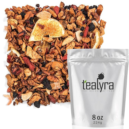 Tealyra - Superfruit Mango - Goji Berries - Pineapple - Pomegranate - Fruity Herbal Loose Leaf Tea - Hot or Iced - Vitamin and Antioxidant Rich - No Caffeine - 224g (8-ounce)