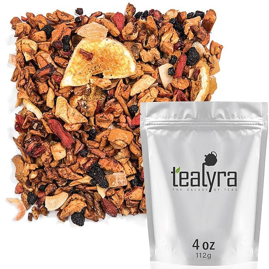 Tealyra - Superfruit Mango - Goji Berries - Pineapple - Pomegranate - Fruity Herbal Loose Leaf Tea - Hot or Iced - Vitamin and Antioxidant Rich - No Caffeine - 112g (4-ounce)